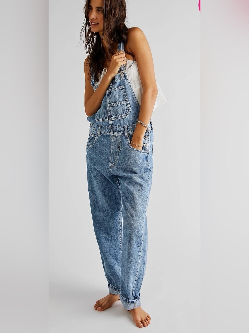 We The Free Ziggy  Light Blue Denim Overalls